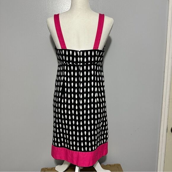 Cato Womens Halter Top Dress Size 8 Black White Pink Raindrops Adjustable Strap - Picture 3 of 8